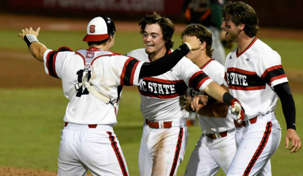 first baseman Preston Palmeiro (12) of the NC State Wolfpack