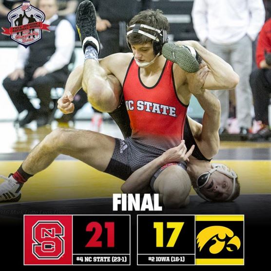 4 NC State Wrestling caps off historic regular season winning at #2 Iowa -  StateFans Nation StateFans Nation